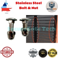 【SUS 304】M8 bolt and nut stainless steel aluminium gate panel/aluminium panel for gate/pagar bolt nu