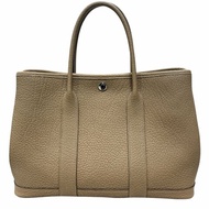HERMES 愛馬仕 GARDEN PARTY 30 花園包 皮革 焦糖色系 銀扣