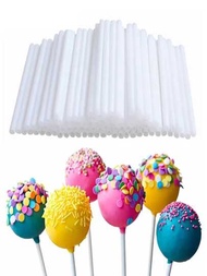 100入組鏤空塑膠棒棒糖棍棒適用於蛋糕裝飾,糖果,巧克力,手工製作