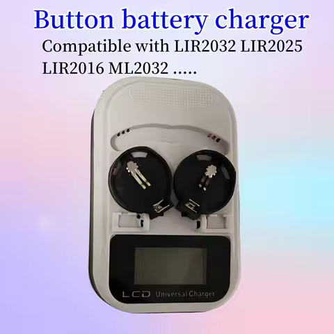 New button battery charger, Rechargeable LIR2032 LIR2025 LIR2016, Replace CR2032 CR2025 CR2016 dispo