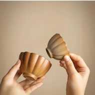 Tea Brewing Cup for Tea Brewing by the Stove, Plain Ceramic Petal Tea Cup, Large Master Cup, Househo