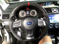 [細活方向盤] 速霸陸 SUBARU Impreza Forester XV 正碳纖維紅環款 變形蟲方向盤 方向盤