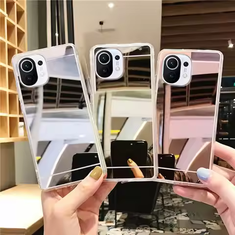 Fashion Rose Gold Mirror Silicone Case On For Xiaomi Mi 11 Lite 5g Ne Mi11lite Xiaomi11lite 11lite 4