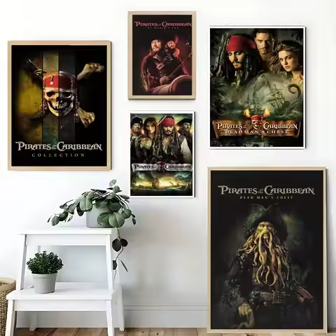 P-Pirates Of The C-Caribbean Poster Sticky Posters Waterproof Paper Sticker Coffee House Bar Home De