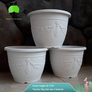 White flower pot SHALLOM pot 25cm
