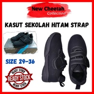 Kasut Sekolah Aurona Strap Size 29-36 / Kasut Sekolah Hitam Strap Aurona B.Best / Kasut Sekolah Mura