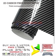 2D CARBON GLOSSY CAR STICKER SILVER FIBER CARBON STICKER NOT 6D 5D