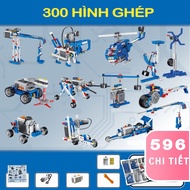 Extended Lego mechanical 9686, 596 parts with motor and controller, engineer assembly toy set for ch