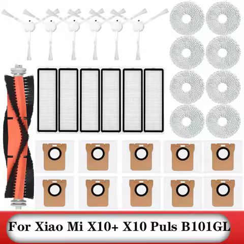 For Xiaomi Robot Vacuum X10+ X10 Plus B101GL Spare Parts Accessories Main Side Brush Hepa Filter Dus