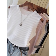 sleeveless top halter top Ice Silk Women's Suit Sleeveless Top Vest Sling