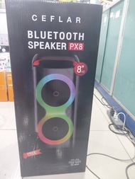 ลำโพงCeflar รุ่นPX8 ตู้ลำโพงเคลื่อนที่ 8 นิ้ว มีไมค์ลอย 2 ตัว