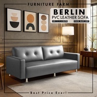 F&F: Berlin PVC Leather sofa 2/3/4 seater /sofa ruang tamu /sofa luxury modern