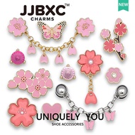 Metal JJBXC charm Hole Shoes Shoe Buckle Shoe Accessories Pink Alloy Cherry Blossom Butterfly Pendan