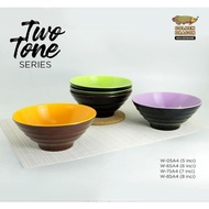 (6 PCS) 2 Color Flat Thread Bowls 5 & 6 & 7 & 8 Inch - Golden Dragon Melamine (W05A4) (W65A4) (W75A4