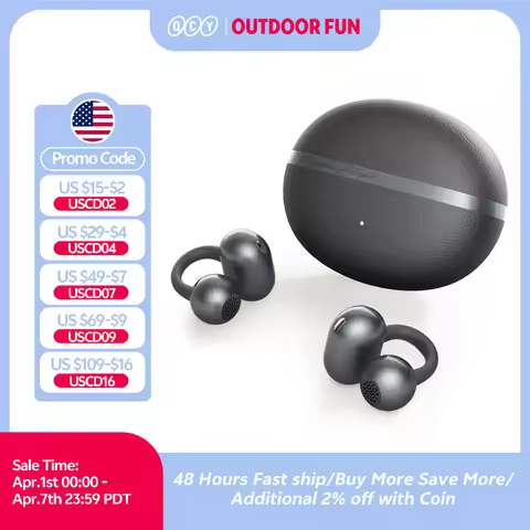 QCY Crossky C50 Open Ear Wireless Earbuds Bluetooth 6.0 Comfort Clip On Sports Earphone 4 Mic AI Cle