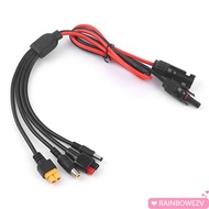 RAINBOWEZV  Panel Extension Cable, 4 in 1 MC4 to DC5521 7909 XT60 Female Connector  Wire, Connector 