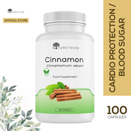 Naturethics Cinnamon Capsules All Natural Non GMO Herbal Food Supplement Organic for Reproductive He