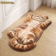 TIOMNV56H4 Cat-Shaped Area Rug, Non-Slip 2D Home Decor Carpet, Cute Easy to Clean Anti-fouling Carto