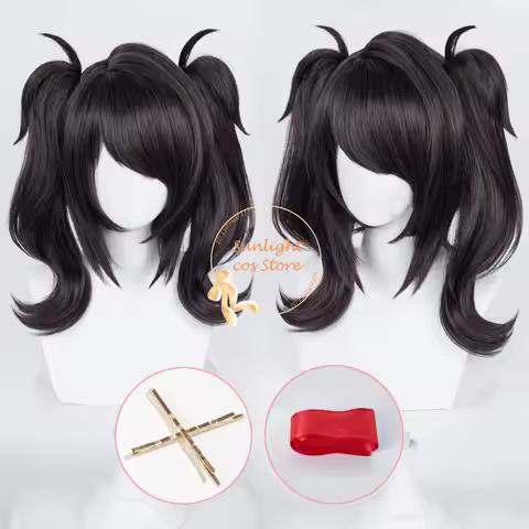 Game Ame Angel-chan Cosplay Wig Short Black Wig Heat Resistant Synthetic Hair OMG Kawaii Angel Ame-c