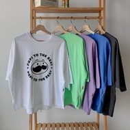 韓國Pringles薯片叔叔圖案闊袖鬆身T恤(白/綠/藍/紫/炭灰)