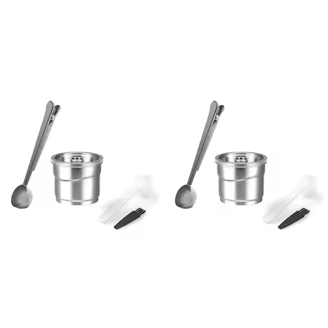 ABMI-2X For Illy X7/Illy Y3/Illy Y5 Reusable Coffee Capsule Refillable Filters Stainless Steel Spoon