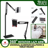 360 Rotation Lazy Arm Cellphone Tablet Holder Spring Bracket Floor Stand Up To 12 Inch Screen Tablet