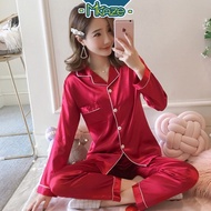 MIKAZE - PANDORA Baju Tidur Perempuan Sexy Silk Satin Long sleeve Comfortable Sleepwear