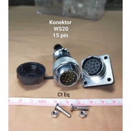 Connector WS20 15 Pin Plug and Socket Cable Panel Mount Connector 15 Core