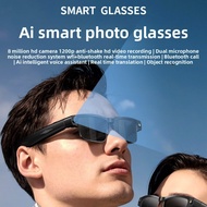 Semi-Rim AI Smart Bluetooth Glasses - Wireless Earbuds & AI Translation, 8MP Camera Photochromic Sun