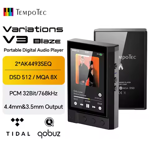 TempoTec V3 Blaze-HIFI Music MP3 Player, Digital Audio Player.2*AK4493SEQ,4*SGM8262, high output pow