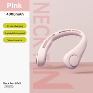 JISULIFE neck fan พัดลมพกพา ไร้ใบพัด ลมสามระดับ แบบปรับได้ การออกแบบแฟชั่น ขนาด 4000mAh