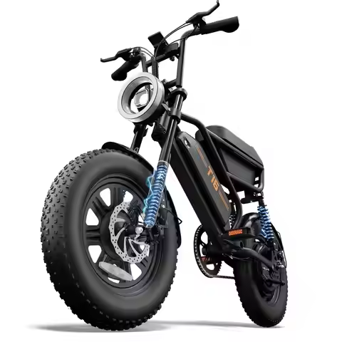 Fat Bike Tire Electric Urlife T16 16"x3" Fat Tire Electric Bike 1000W Peak Motor 48V Removable Batte