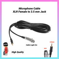 Microphone Cable XLR Female To 3.5mm Jack Mic Cable For Dv Camera / Microphone Mic 2 Meter
