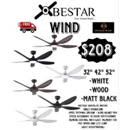[SG SELLER, INSTALLATION PROMO] BESTAR WIND 32" 42" 52" DC 5 Blade Ceiling Fan