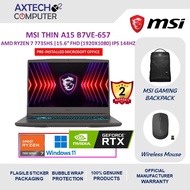 MSI Thin A15 B7VE-657 15.6'' FHD Gaming Laptop Cosmos Gray ( Ryzen 7 7735HS, 16GB D5, 512GB SSD, RTX