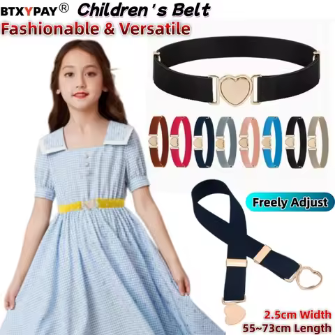 25mm Adjustable Simple Boy Solid Color Girl Alloy Children Stretch Belts Punch-free Waistband Waist 