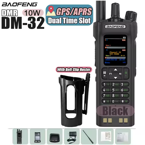 BAOFENG DM-32 DMR Digital Walkie Talkie GPS APRS 10W High Power Dual Time Slot Dual Mode Analog AES2