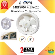 [ 6" / 8" ] Mistral MEF-6020 MEF8020 Glass Mount Window Exhaust Ventilation Fan MEF8020 MEF6020