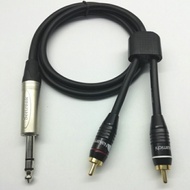 Kabel Canare 3.5Mtr Original Jack Akai 6.5 Stereo To 2 RCA