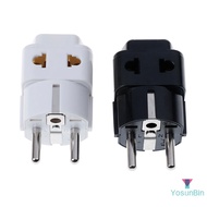 YosunBin] 1 to 2 Splitter Germany France 5mm plug to universal UK/US/EU/AU 2/ 3 pin socket NEW