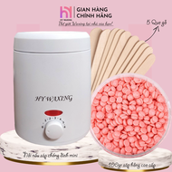 [CHE TÊN] Combo Nồi Nấu Sáp Chống Dính Mini 200ml + 100gr Sáp Hồng Cao Cấp HY WAXING Tặng Que