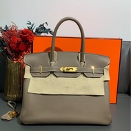 Hermes愛馬仕birkin30大象灰金扣X刻