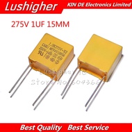 10pcs 275VAC 1uF 104 X2 Capacitor Pitch 15mm Polypropylene Film Capacitor 1uF