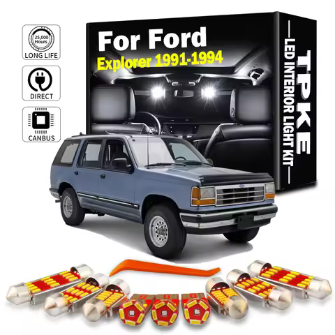 TPKE 13Pcs Vehicle LED Interior Reading Map Dome Door Luggage Light Kit For Ford Explorer 1991 1992 