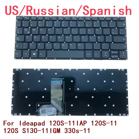 New US Russian Spanish Laptop Keyboard For Lenovo Ideapad 120S-11IAP 120S-11 120S S130-11IGM 330s-11