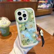 Lanyard Phone Case Redmi Poco C75 C71 X6 M6 12C 13 10 13X 12 13C 14C Green Flower PFK488A
