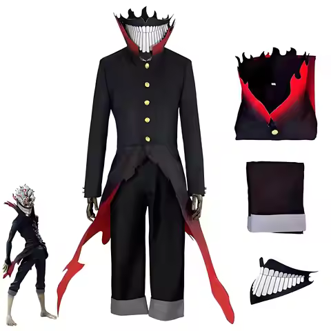 Okarun Ken Takakura Cosplay Costume Anime Dandadan Cosplay Gradient Red Hem Mask Men Black Suit Okar