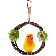 Mainan buaian untuk burung, cincin dahan, mainan burung, sangkar burung, mainan gantung dari kulit j