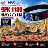 KOMATSU PC300-5 PC300-6 PC350-6 6D108 MAXBELT Heavy Duty Belting 9PK1180 / 9PK 1180