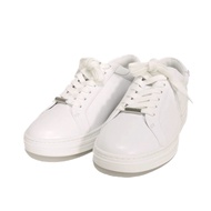 二手JIMMY CHOO Roma 低筒運動鞋，TOP，壓紋 Logo，小牛皮，7 孔，低幫，25 厘米，全新未使用，JC Logo，白色，ROME/F OCLF